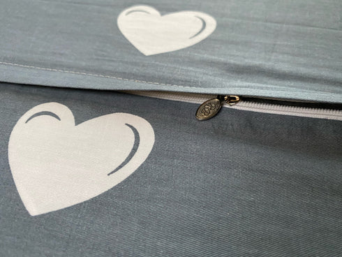 Satino medvilnės patalynės komplektas "Grey Valentine"